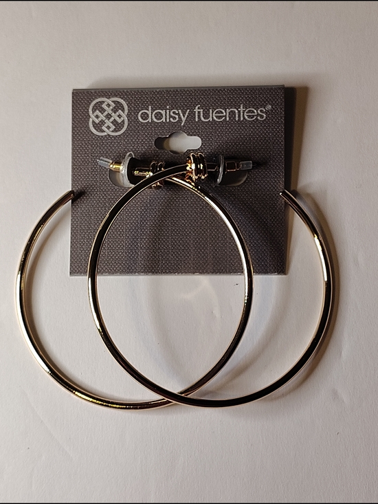 Daisy Fuentes Jewelry - Daisy Fuentes Shiny Gold Large Hoop Earrings
